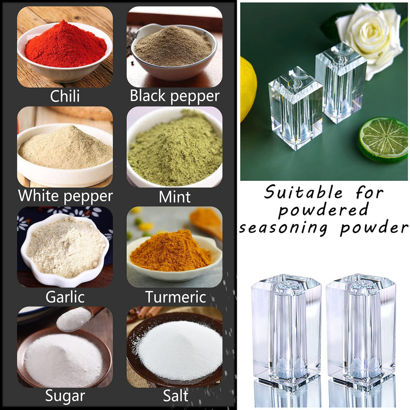 [Australia - AusPower] - Set of 2 Refillable Seasoning Bottle Crystal Salt and Pepper Shakers Kitchen or Table Decor Salt Shaker Set Style 3 