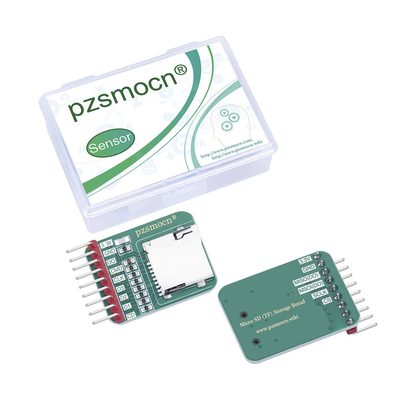 [Australia - AusPower] - pzsmocn Micro-SD/TF Memory Card Reader Adapter Slot Socket Module (2 Pcs) Compatible with Raspberry Pi and Arduino Board. for Smart Homes, Offices, 3D Printer and Teaching Interact with Robots. 