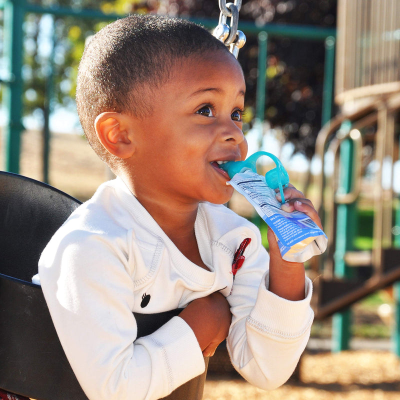 [Australia - AusPower] - ChooMee SoftSip Food Pouch Top | Baby Led Weaning | No Spill Flow Control Valve, Protects Childs Mouth, 100% Silicone, BPA Free | 2CT Orange Aqua 