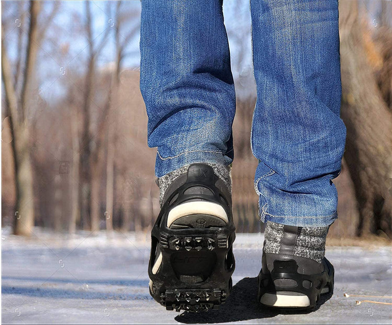 [Australia - AusPower] - Limm Crampons Ice Traction Cleats Large - Lightweight Traction Cleats for Walking on Snow & Ice - Anti Slip Shoe Grips Quickly & Easily Over Footwear - Portable Ice Grippers for Shoes & Boots Compact 
