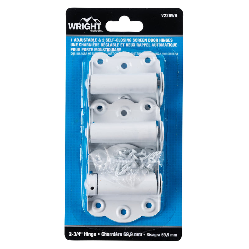 [Australia - AusPower] - Wright Products V226WH Spring Loaded Door 2PK Self Closing Hinge, White 