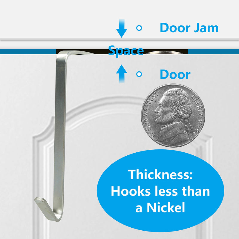 [Australia - AusPower] - 10 Pack Over The Door Metal Hook Hanger to Fit Interior Doors with Thickness from 1.3" to 1.65" 