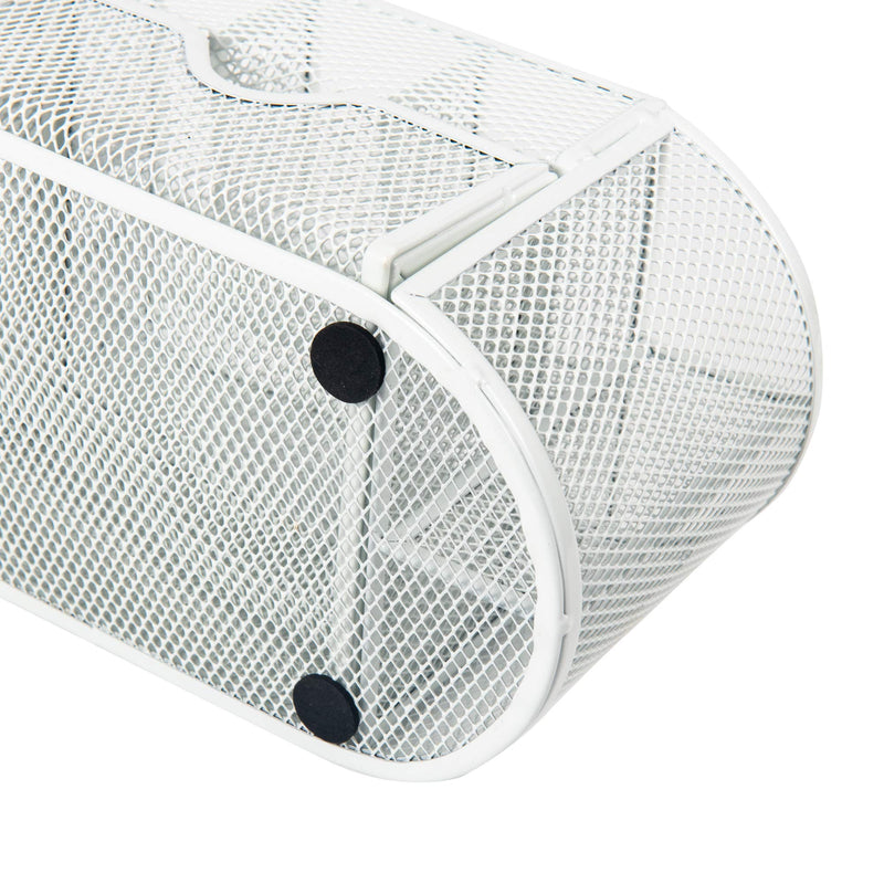 [Australia - AusPower] - VANRA Metal Mesh Desk Supply Caddy Desktop Office Supplies Organizer Supply Holder 8 Compartments with Drawer (White) White 