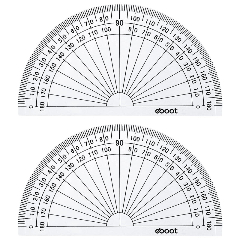 eBoot 50 Pack Math Protractors Plastic Protractor 180 Degrees, 4 Inches ...