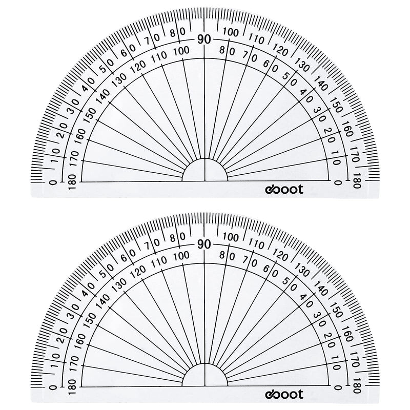[Australia - AusPower] - eBoot 50 Pack Math Protractors Plastic Protractor 180 Degrees, 4 Inches, Clear 