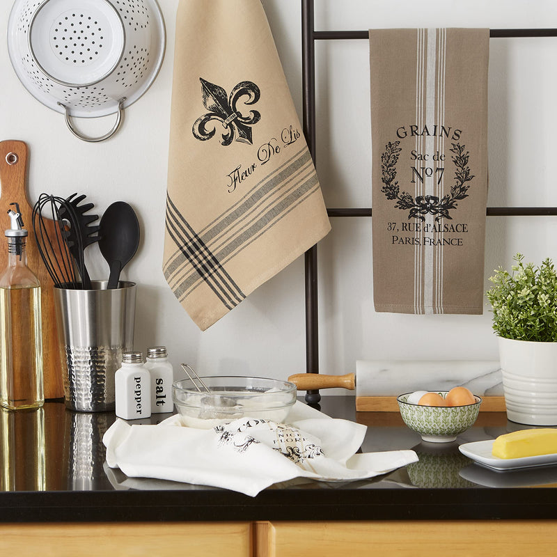[Australia - AusPower] - DII French Style Tabletop Kitchen Collection, Dishtowel Set, 18x28, Assorted French Stripe, 3 Piece Dishtowel Set, 18x28" 