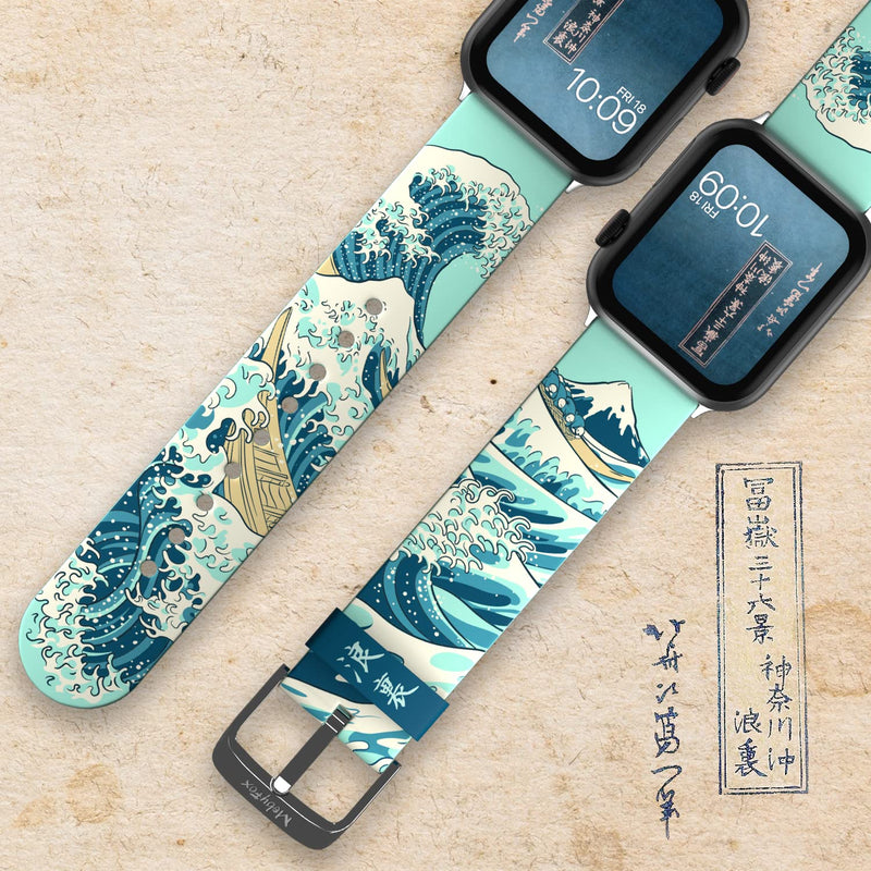 [Australia - AusPower] - Hokusai Smartwatch Band - Inspired by the Artist, Compatible with Every Size & Series of Apple Watch (watch not included) The Great Wave 