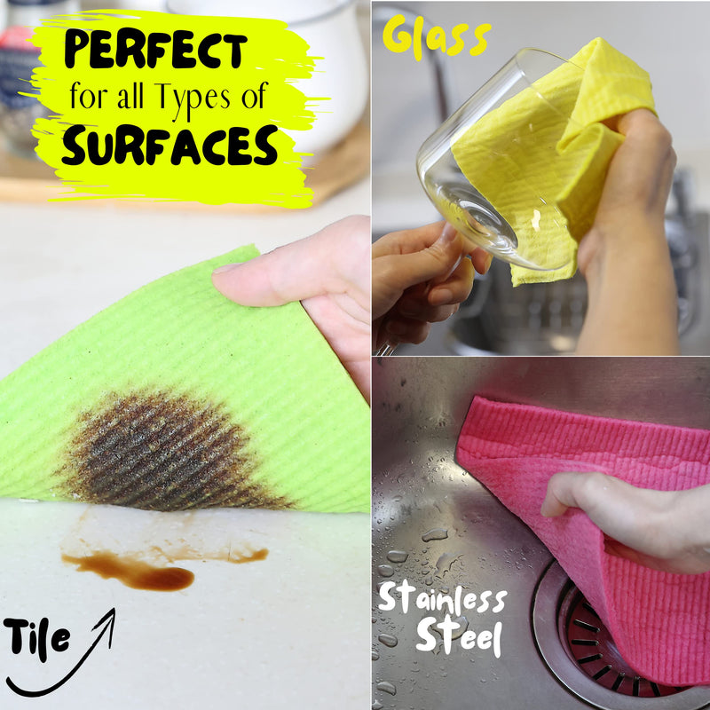 [Australia - AusPower] - Mr. Pen- Dish Cloths, 6 pcs, Reusable Paper Towels, Absorbent Kitchen Towels, Dishcloths for Kitchen, Cellulose Sponge Cloths, Dish Drying Towels, Kitchen Cleaning Cloths, Sponge Cloth, Dish Rag. 