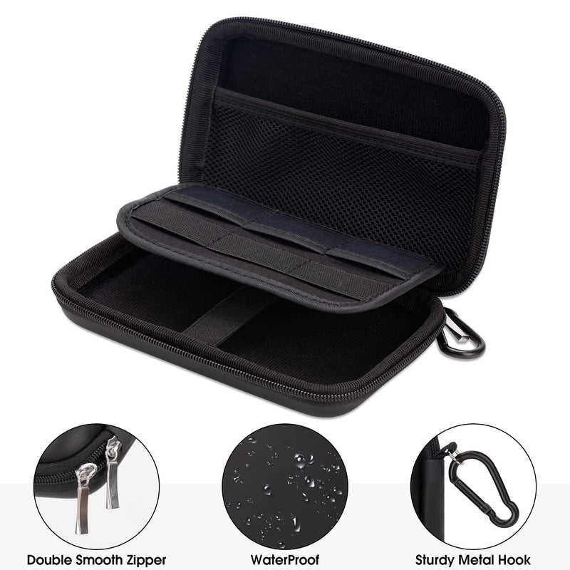 [Australia - AusPower] - Arae Electronic Organizer, Travel Cable Organizer, Hard Protective EVA Case, Electronic Accessories Storage Bag Pouch for Hard Drive, Cord, Charger, Earphone, USB, SD Card-Black 