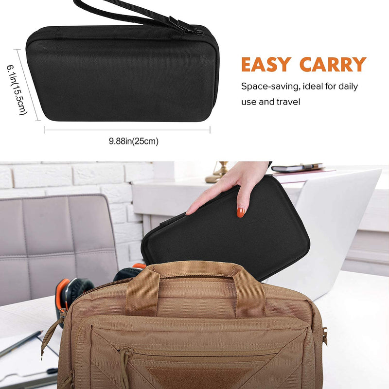 [Australia - AusPower] - ProCase Hard Travel Tech Organizer Case Bag for Electronics Accessories Charger Cord Portable External Hard Drive USB Cables Power Bank SD Memory Cards Earphone Flash Drive -Black Black 