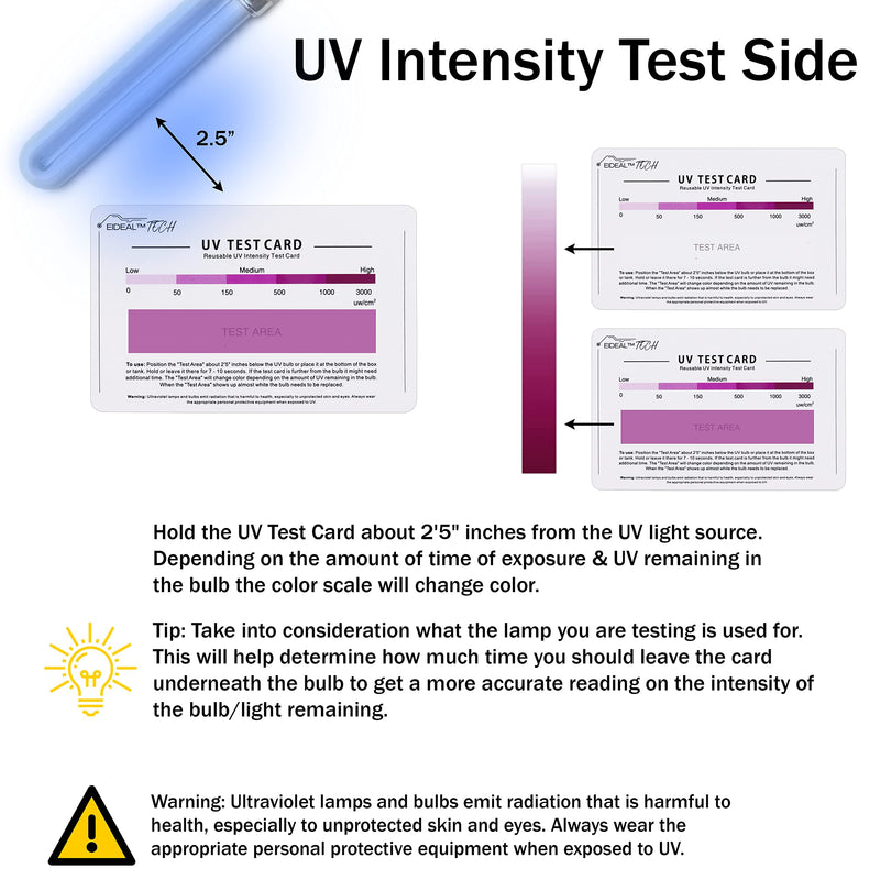 [Australia - AusPower] - EIDEAL | UV & UVC Test Card & UV Intensity Test Card | 3-in-1 UV Test Card | UVA & UVC Light Identifying Card | UV Bulb & LED Intensity Reading Card | UV Dosage Indicator Card | UVB Tester 