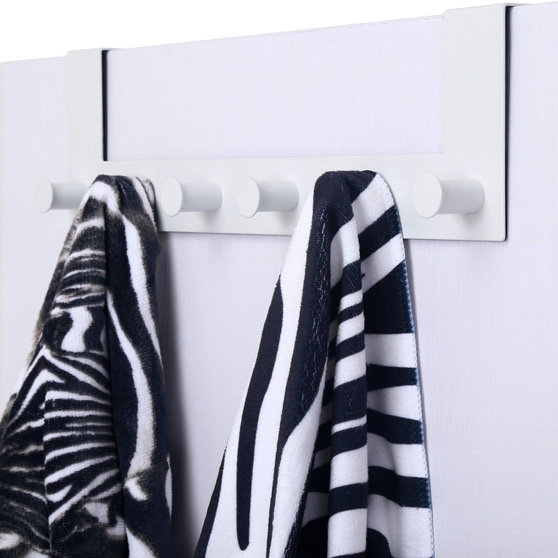[Australia - AusPower] - WEBI Over The Door Hook,Door Hanger:Over The Door Towel Rack,6 Peg Door Hooks for Hanging,Door Coat Hanger Over The Door Coat Rack for Towels,Clothes,Behind Back of Bathroom,White 1 Pack White 