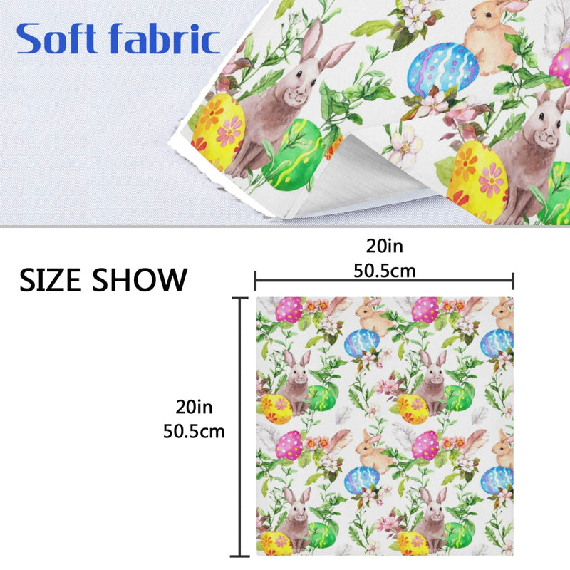 [Australia - AusPower] - senya Easter Cloth Napkins Set of 6, Easter Bunny Eggs in Grass Flowers Square Premium Polyester Table Linen Napkin for Dinner Parties Pattern 8 