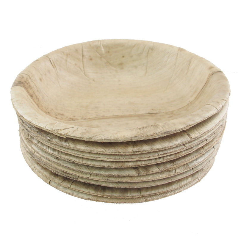 [Australia - AusPower] - BambooMN 7" Premium Bamboo Leaf Round Deep Dish Bowls, All Natural Disposable Compostable for Catering and Home Use, 10 Pieces Deep Large, 7" 