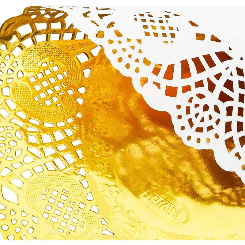 [Australia - AusPower] - Oval Lace Paper Doilies for Birthdays, Cinco de Mayo (Gold, 100 Pack) 