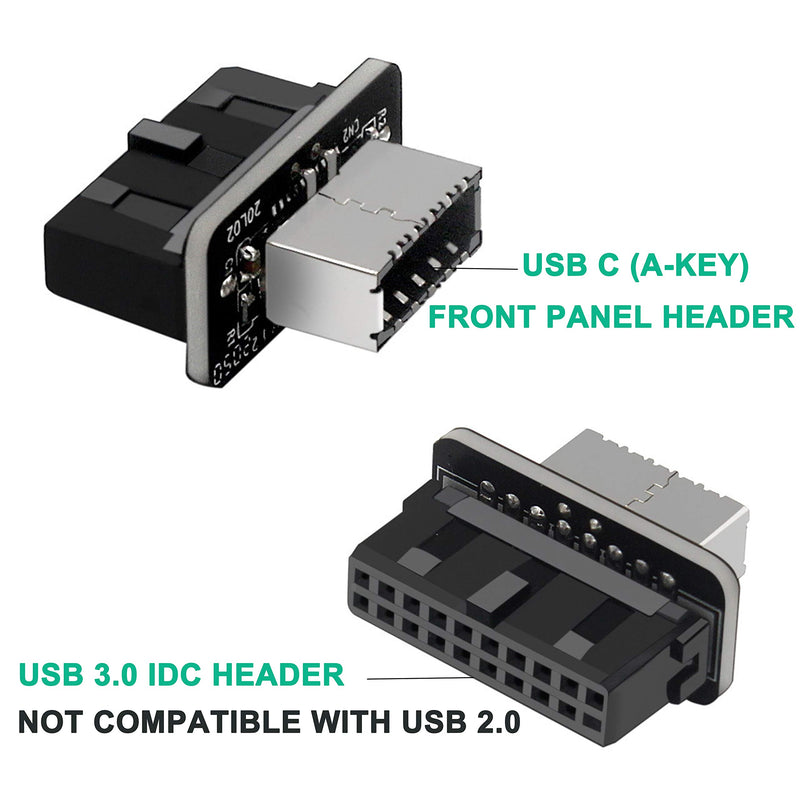 [Australia - AusPower] - USB Front Panel Adapter, JoyReken Vertical USB C Header Adapter, USB 3.1 Type-E Key-A to USB 3.0 20Pin Header Converter for Type C Motherboard 