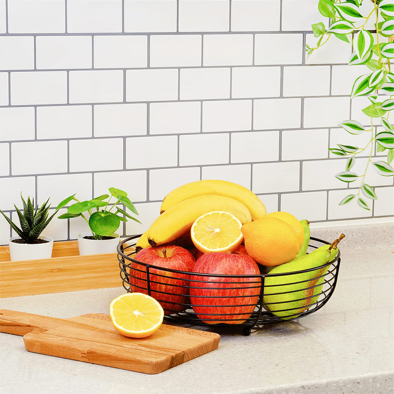 [Australia - AusPower] - CAXXA Countertop Fruit Bowl, Wire Basket for Fruits, Breads, Vegetables ,Snacks, BLACK 