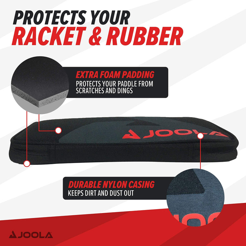 [Australia - AusPower] - JOOLA Vision Focus Ping Pong Paddle Case w/Storage Compartment for Single Paddle - Table Tennis Case Racket Cover Helps Protect The Table Tennis Rubber and Racket - Table Tennis Organizer 