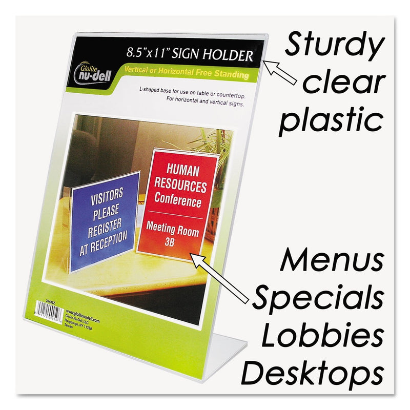 [Australia - AusPower] - Nudell One-Piece Vertical Sign Holder, Clear Frame,"11" x 8.5" x 12.8"" 