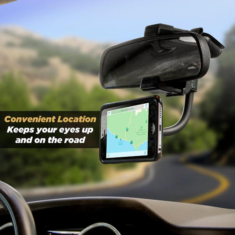 [Australia - AusPower] - Scosche MAGRVMB MagicMount Magnetic Rearview Mirror Phone Holder for Car - 360 Degree Adjustable Head, Universal with All Devices - Rearview Mirror Mount Black 