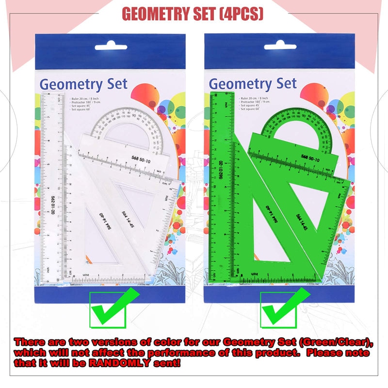 [Australia - AusPower] - Hilitchi 16 Pcs Pack Plastic Measuring Templates Building Formwork Stencils Geometric Building Furniture Drawing Template Geometry Rulers and Drafting Scale Ruler with Eraser Pencil and Refills 