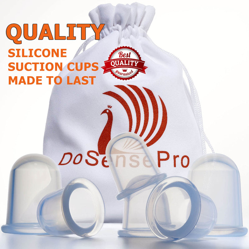 [Australia - AusPower] - Cupping Therapy Set Massage Cups - by DoSensePro - Acupuncture Home Cupping Therapy Set for Arthritis, Pain Relief, Anti Aging, Anti Cellulite - Best Relaxation Gift - 6 Silicone Vacuum Cups 
