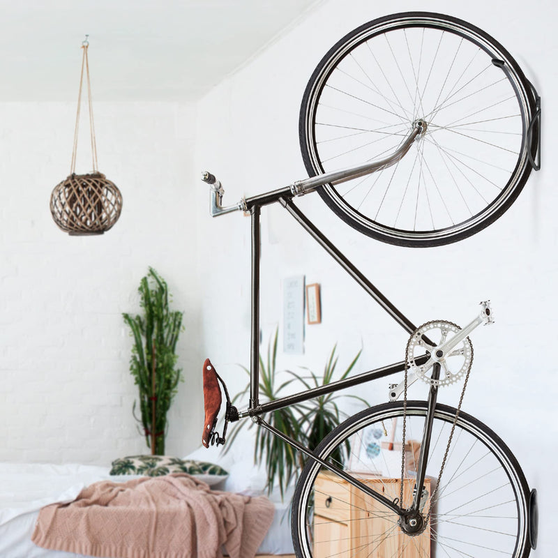 [Australia - AusPower] - Delta Cycle Leonardo Bike Rack Garage Wall Mount Storage, Elegant Vertical Hanger Hook Design Provides Easy Bicycle Storage Access, Bike Wall Mount Rack Holds Any Bike Up To 40 lbs., Fat Tire Option 
