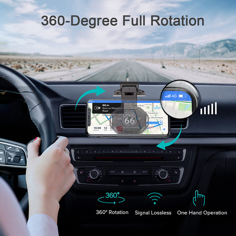 [Australia - AusPower] - SALEX Magnetic Suction Cup Phone Holder for Car Dashboard, Windshield. Black Adjustable Cell Phone Clamp Mount. Universal Rotatable Mobile Phone Bracket for Gadgets, Smartphone, Tablet. Cradle for GPS 
