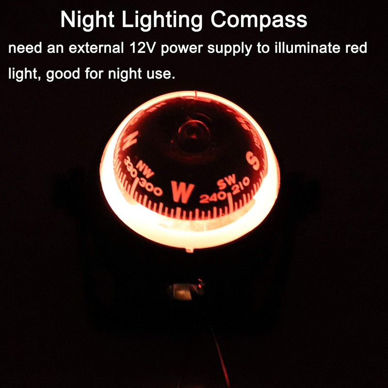 [Australia - AusPower] - DETUCK Boat Compass Dashboard Marine Compass for Boat Compass Dash Mount Night Lighting 