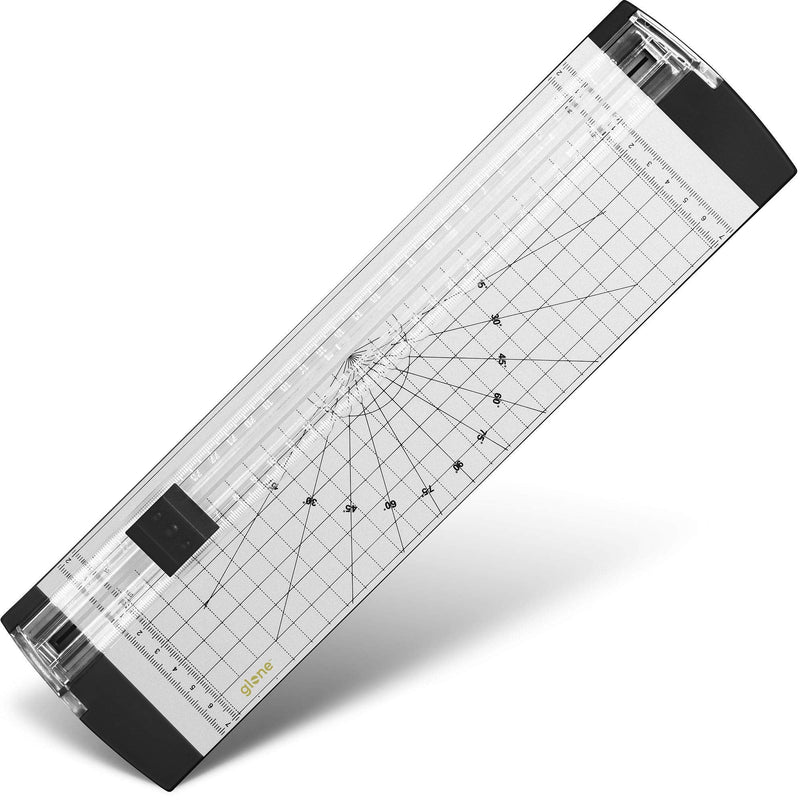 [Australia - AusPower] - Glone 12 inch Paper Trimmer, A4 Size Paper Cutter with Automatic Security Safeguard for Coupon, Craft Paper and Photos (Black-Silver) 