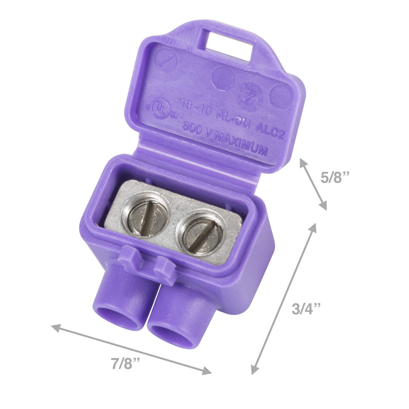 [Australia - AusPower] - King Innovation 95015 AlumiConn Wire Connector, 10 pk, Purple, Count 2 Port 