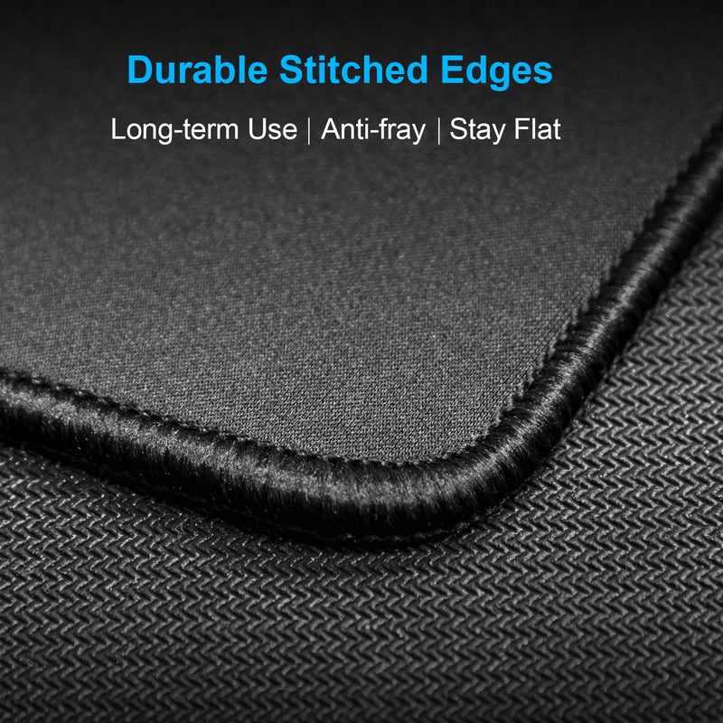[Australia - AusPower] - MROCO Mouse Pad 3 Pack [30% Larger] with Non-Slip Rubber Base, Premium-Textured & Waterproof Mousepads Bulk with Stitched Edges, Mouse Pads for Computers, Laptop, PC, Office & Home, 8.5 x 11 in, Black 