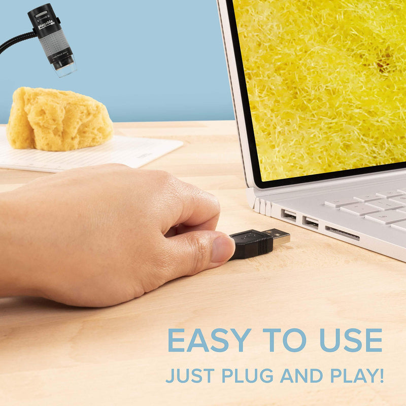 [Australia - AusPower] - Plugable USB 2.0 Digital Microscope with Flexible Arm Observation Stand Compatible with Windows, Mac, Linux (2MP, 250x Magnification) 