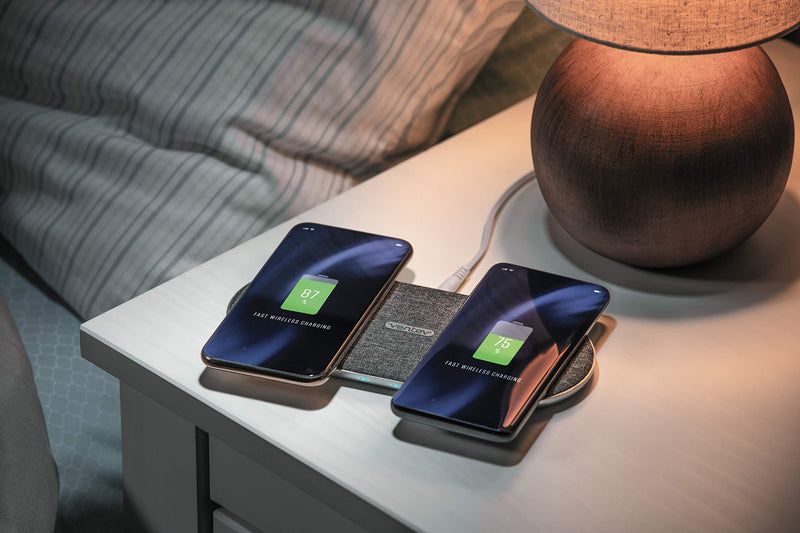 [Australia - AusPower] - Ventev Wireless Charger Qi Chargepad+ | Fast Charging Wireless Charge Pad | Universally Compatible with Apple (7.5W) and Samsung (10W), Works with All Qi Enabled Devices | Grey (Duo) 