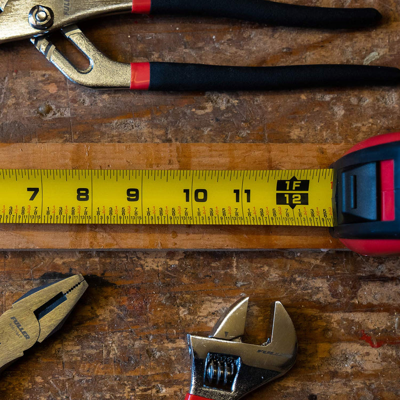 [Australia - AusPower] - Fuller Tool 750-5025 25 Feet Heavy Duty XL Tape Measure, Retractable Measuring Metric Tape 