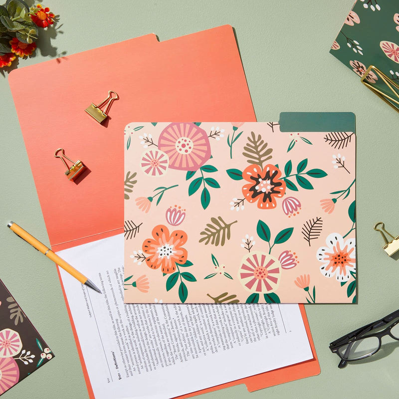 [Australia - AusPower] - Decorative File Folders with Floral Designs, Letter Size (9.5 x 11.5 in, 12 Pack) 