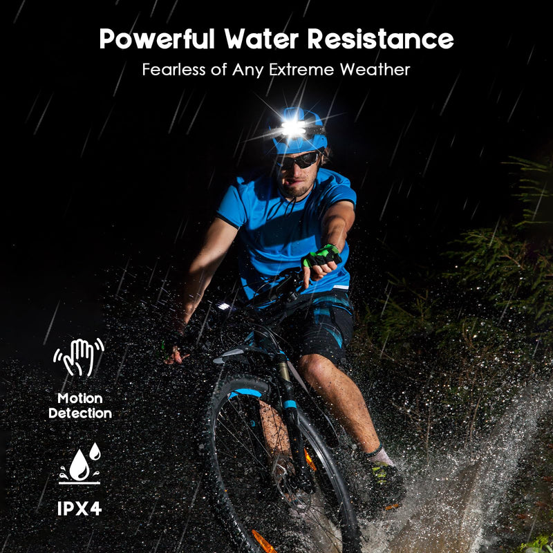 [Australia - AusPower] - Elmchee Rechargeable Headlamp,2 Pack 2500 Lumen Bright 5 Led Headlamp,14 Modes Adjustable Motion Sensor Headlight with Red Light for Adults& Kids,USB C Waterproof Head Flashlight for Outdoor Hiking 