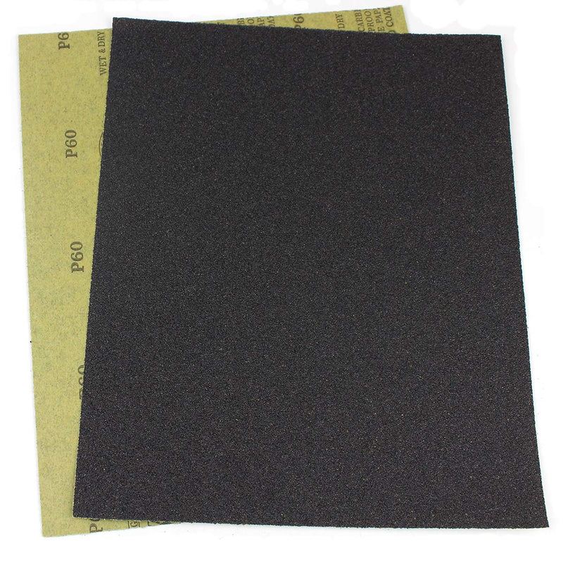 [Australia - AusPower] - Sandpaper Sheets, 60 Grit Dry Wet Sand Paper, 9 x 11 Inch,Silicon Carbide, for Wood Furniture Finishing, Metal Sanding and Automotive Polishing,10 -Sheet 