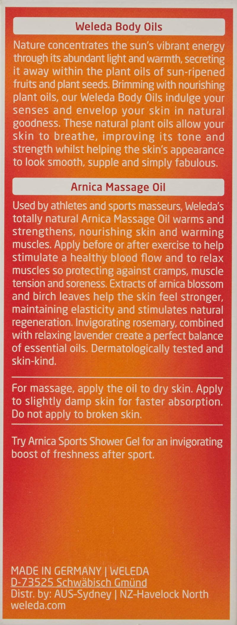 [Australia - AusPower] - Weleda Arnica Massage Oil 3.4 Fl Oz 