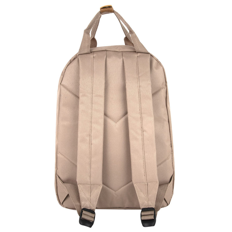 [Australia - AusPower] - Canvas Mini Backpack for Everyday & Day Pack Rucksack in Solid Color Blocks (Almond) Almond 