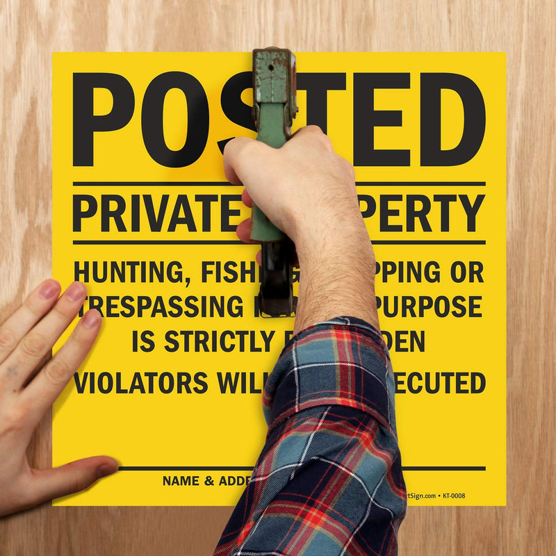[Australia - AusPower] - Smartsign Posted - Private Property, Violators Will be Prosecuted Sign | 11" x 11" Plastic (Pack of 5) 