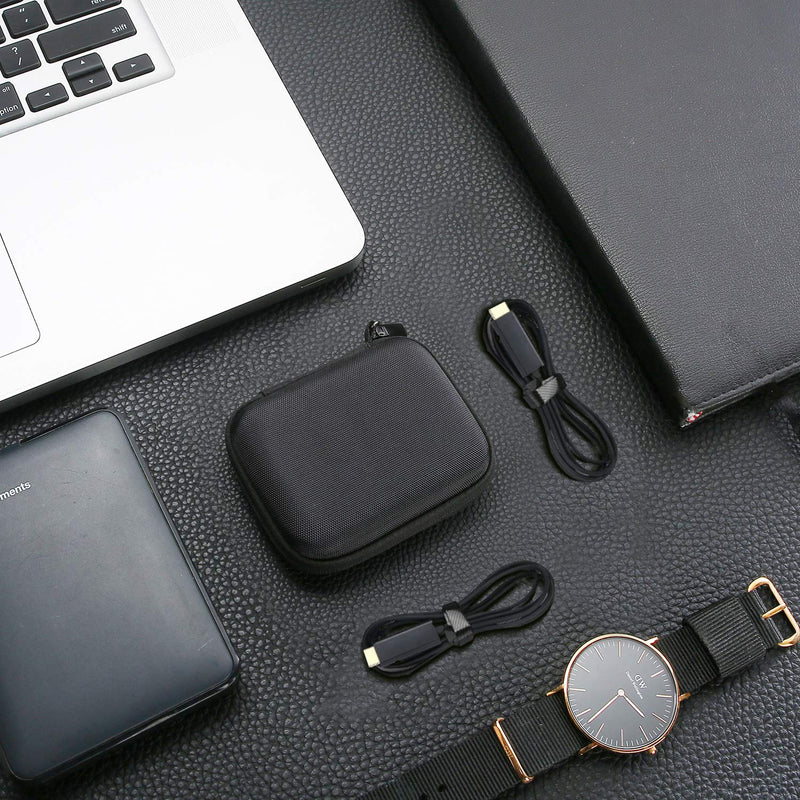 [Australia - AusPower] - ProCase Hard Carrying Case Compatible for Samsung T7/ T7 Touch Portable SSD with 2 Cable Ties, Shockproof Travel Organizer for T7/ T7 Touch 500GB 1TB 2TB USB 3.2 External Solid State Drives -Black Black 