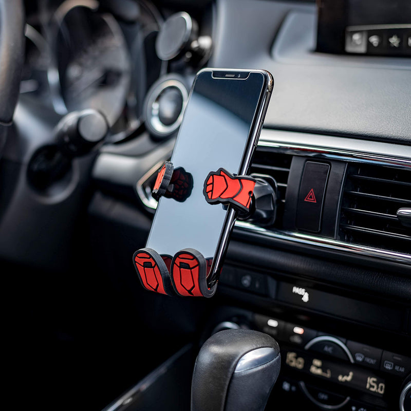 [Australia - AusPower] - Iron Man Hug Buddy Air Vent Car Phone Holder, Adjustable, Universal Fit, Cell Phone Mount Compatible with iPhone, Samsung Galaxy, LG, Google, Pixel, Moto, Black and Other Smartphones 