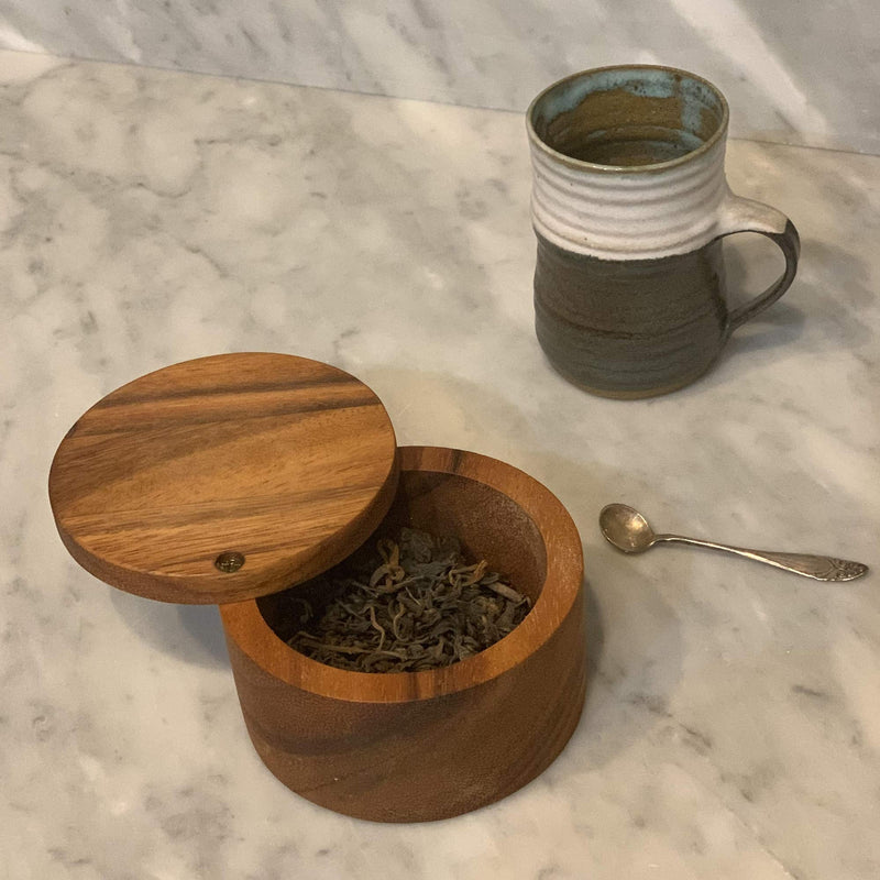 [Australia - AusPower] - Ironwood Gourmet 28221 Appalachian Salt Cellar, Acacia Wood, 4 x 4 x 2.5 inches 