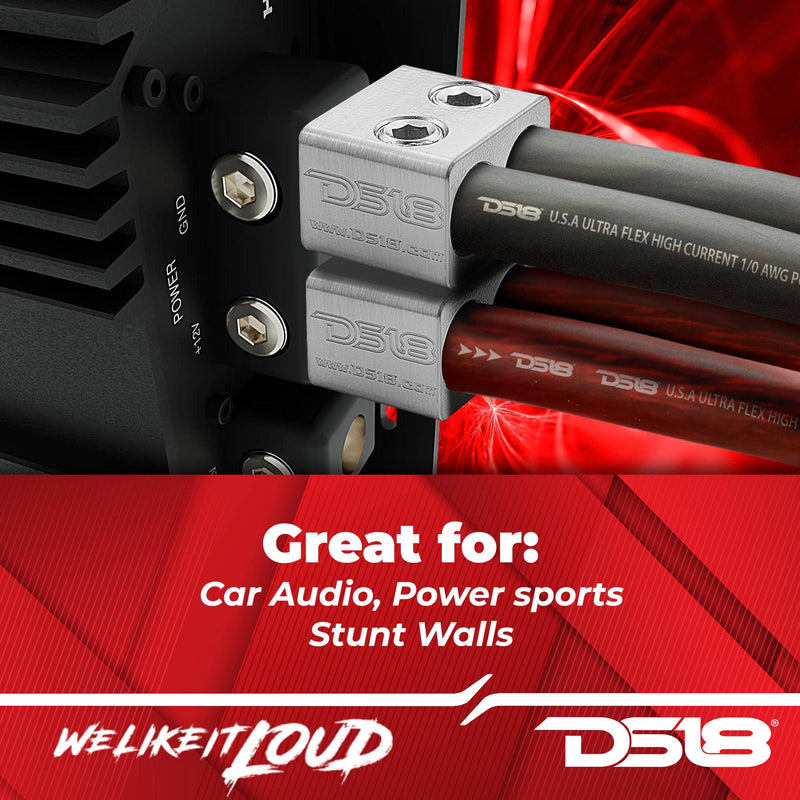 DS18 DPIV1/0 Pair of Copper Dual 1/0 Gauge to 1/0 Gauge Amp Input