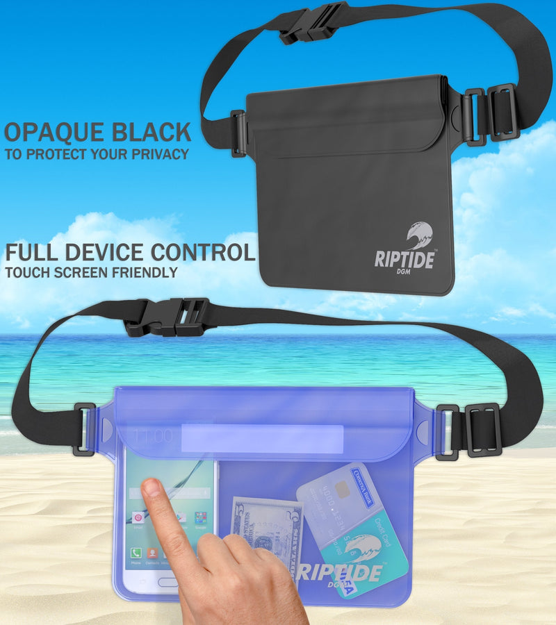 [Australia - AusPower] - Waterproof Fanny Pack Pouch (2 Pack) for Men & Women Dry Bag Water Resistant with Adjustable Waist Strap - Protects Valuables at Water Sports Or Boating Snorkeling Swimming 