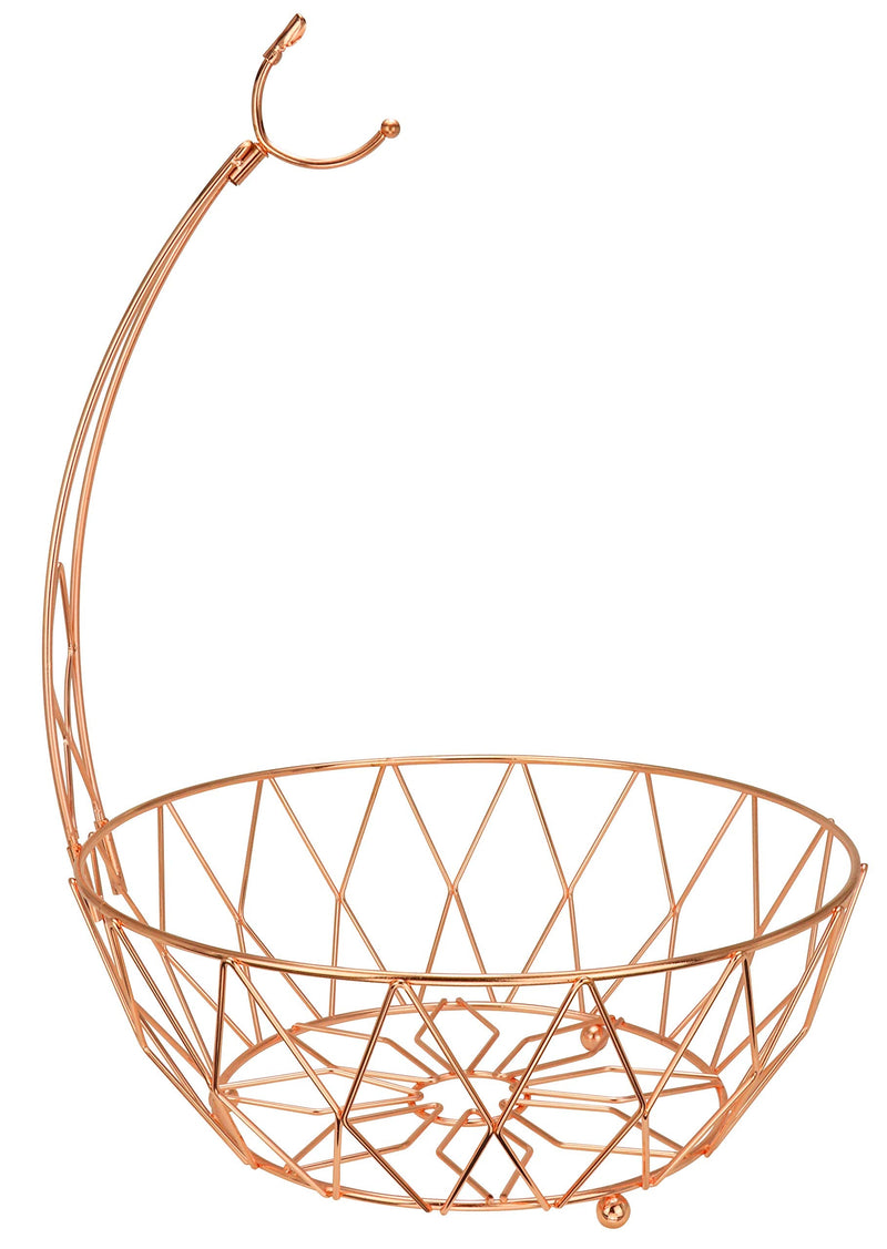 [Australia - AusPower] - RosyLine，Fruit Basket + Banana holder, Elegant Fruit Bowl with Banana Tree Hanger, (rose gold) Rose Gold 