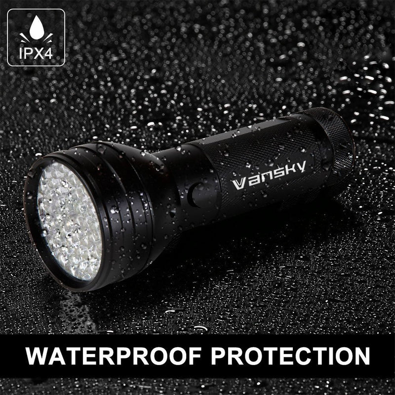 [Australia - AusPower] - UV Flashlight Black Light , Vansky 51 LED Blacklight Pet Urine Detector for Dog/Cat Urine,Dry Stains,Bed Bug, Matching with Pet Odor Eliminator 