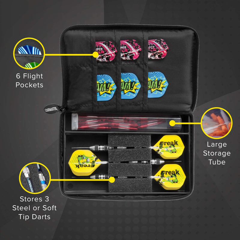 [Australia - AusPower] - VIPER Casemaster Select Nylon Steel and Soft Tip Dart and Accessory Case, Holds 3 Darts, Foam Cushion Allows Flights to be Stored Open Without Being Crushed 