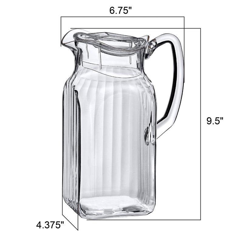 [Australia - AusPower] - Amazing Abby - Quadly Bandly - Acrylic Pitcher (64 oz), Clear Plastic Water Pitcher with Lid, BPA-Free and Shatter-Proof, Great for Iced Tea, Sangria, Lemonade, Juice, and More Quadly Bandly (64 oz) 